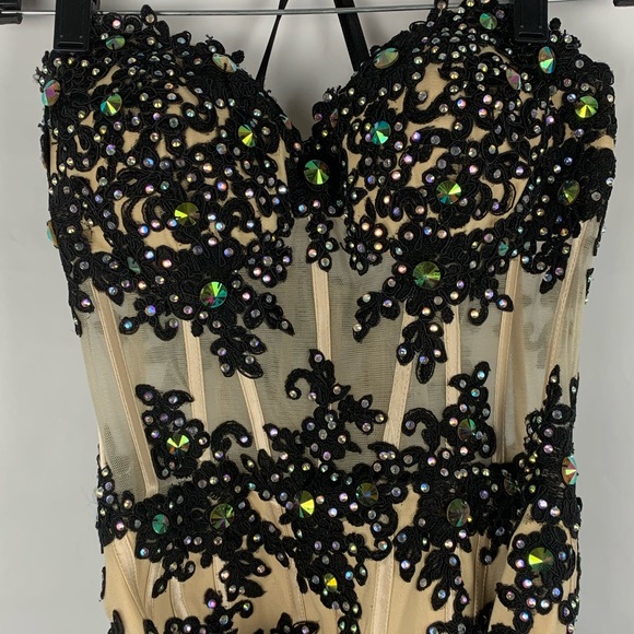 Black Lace Prom Formal Party Dress Size 6 - Picture 5 of 7